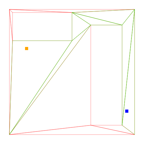 Navmesh with triangle path highlighted